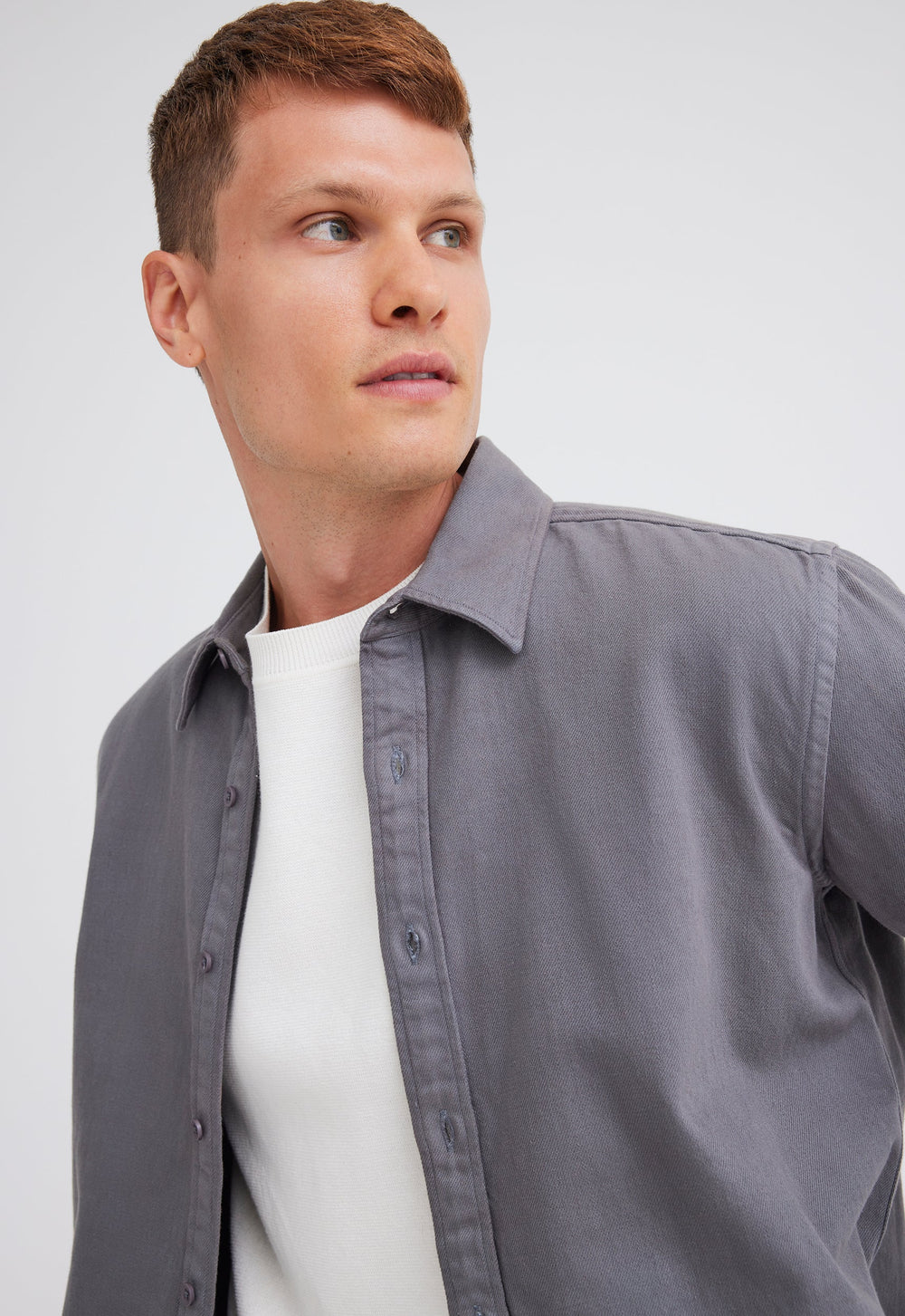 Jac+Jack Izzi Italian Cotton Shirt - Grey